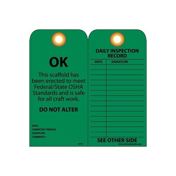 Nmc Meet Federal/State Osha Standards Tag, Pk25 SVT3 - main